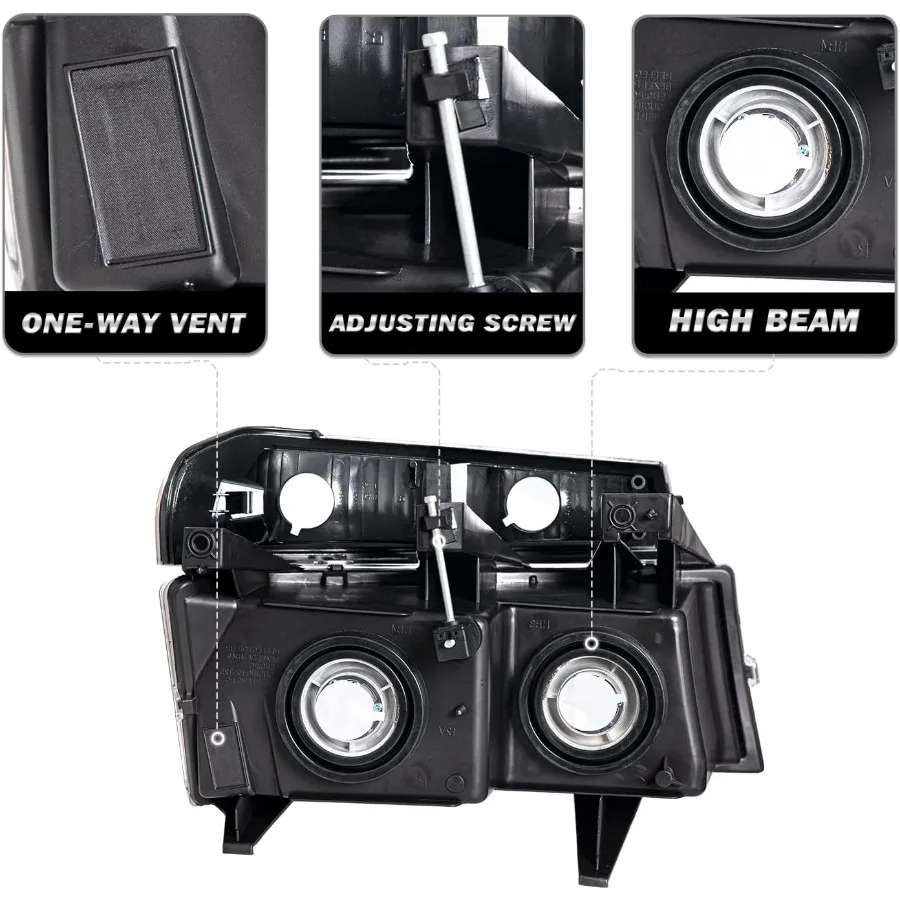 4 قطع مجموعة مصابيح أمامية متوافقة مع 04-12 تشيفي كولورادو / 04-12 جي إم سي كانيون / 06-08 مصابيح أمامية Isuzu I-Series مع شريط ممتص للصدمات #3