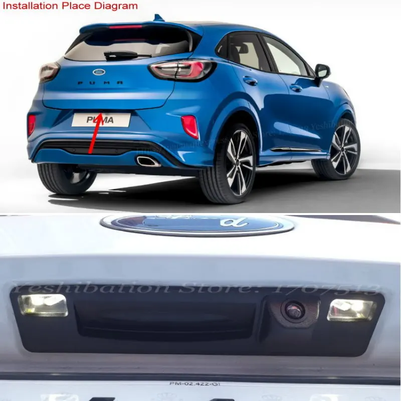 54 Pins Wire Rear View Camera For Ford Puma 2019 2020 2021 SYNC3 Connect Original Factory Screen Backup Parking rearview Camera