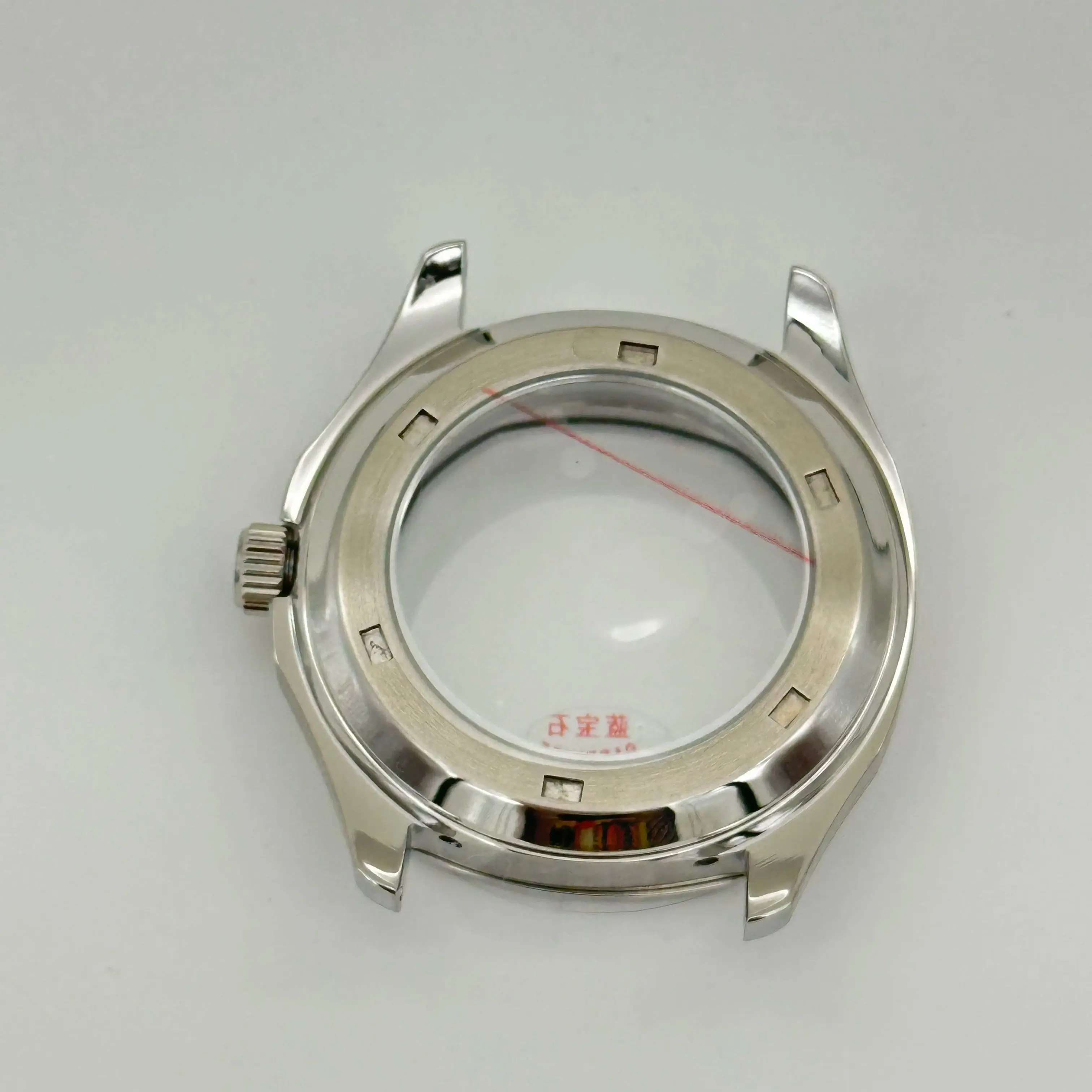 41,5 mm saffier mechanisch horloge roestvrijstalen kast siliconen bandenset compatibel met NH35/NH36/NH38