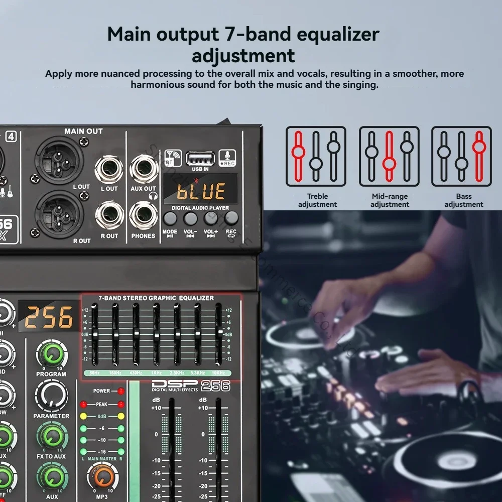 2026　Four-channel Small Mixer Mobile Phone Computer AudioMixer DSP Effect Device With Equalization