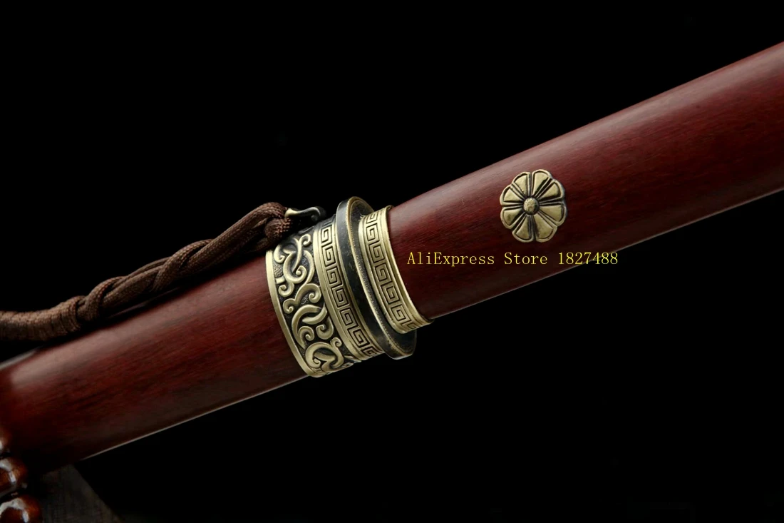 Brass Accessory Chinese Martial Arts Sword Damascus Folded Steel Blade Full Tang KungFu TaiChi Practice WuShu Hard Jian view 4