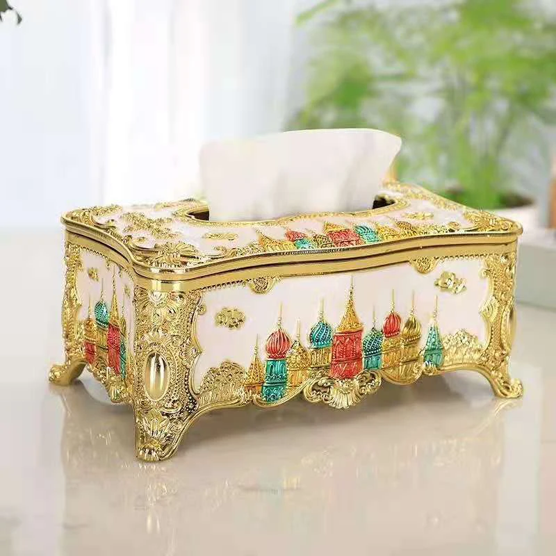 

PEANDIM Acrylic Tissue Box European Castle Paper Rack Office Table Accessories Home Office KTV Hotel Car Facial Case Storage