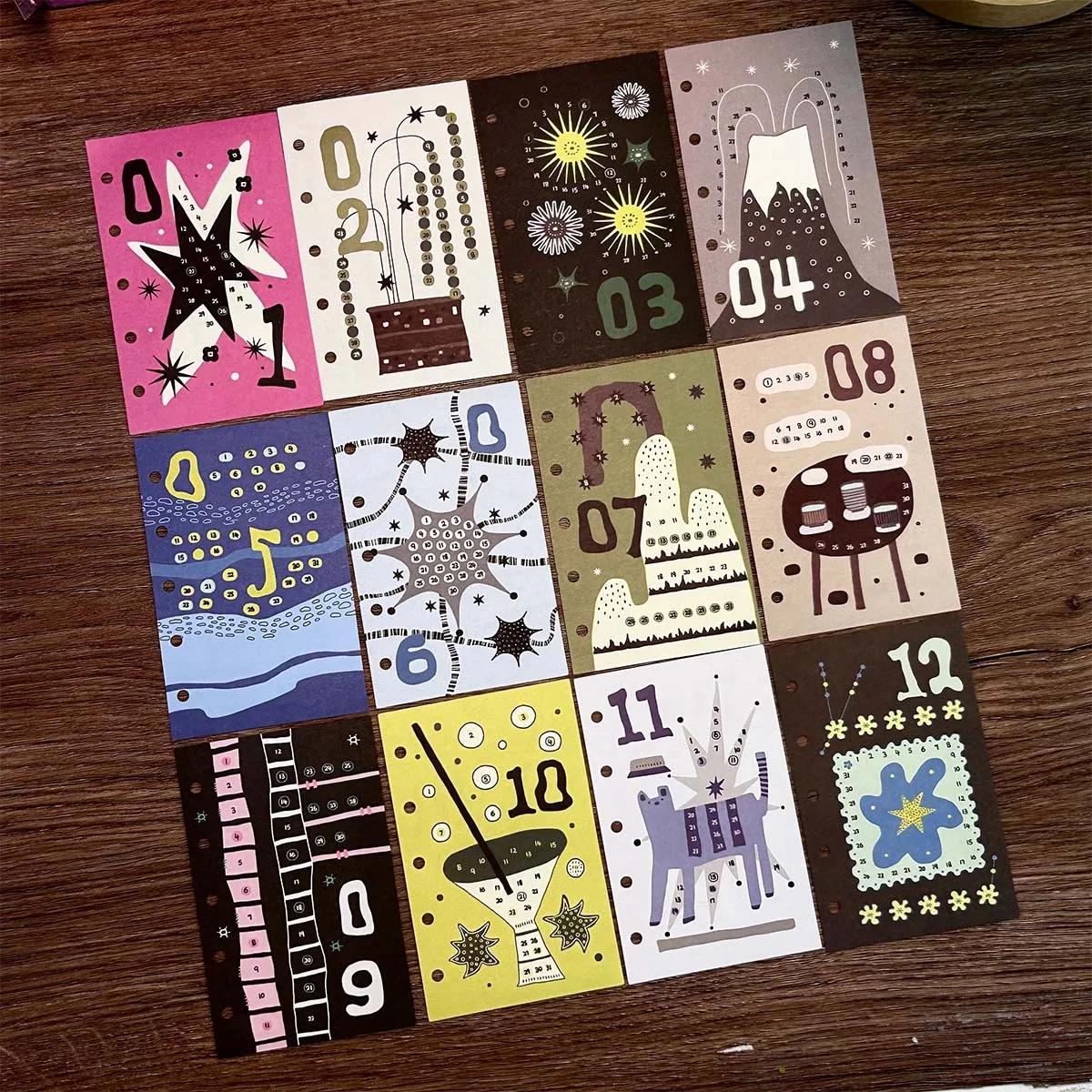 M5 12 Sheet Loose Leaf Monthly Calendar Notebook Refill Spiral Binder Inner Page Monthly To Do Line Inside Paper Stationery