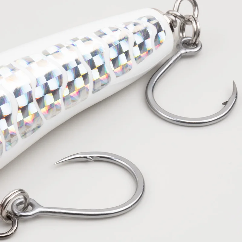 5pcs 8091 5X DIABLO Saltwater Popper Hooks 4/0 5/0 7/0 Super Rust-proof Inline Single Heavy Hook