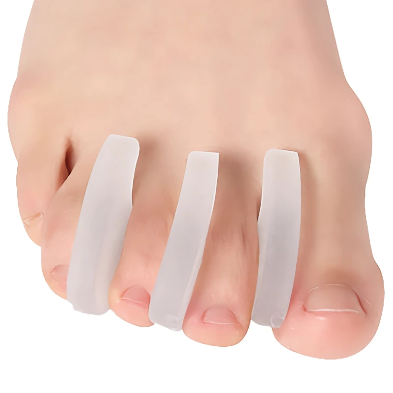 2pieces=1pair Foot Care Silicone Toe Separator Adjuster Gel Thumb Spacer Protector Bunions Hallux Valgus Corrector Orthotics