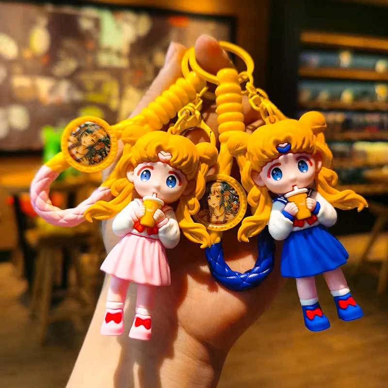 Woven Cartoon Sailor Moon Keychain for Couple Car Bag Luna Doll Keychain Kawaii Cute Personalized Gifts Y2k Fashion Toys Anime