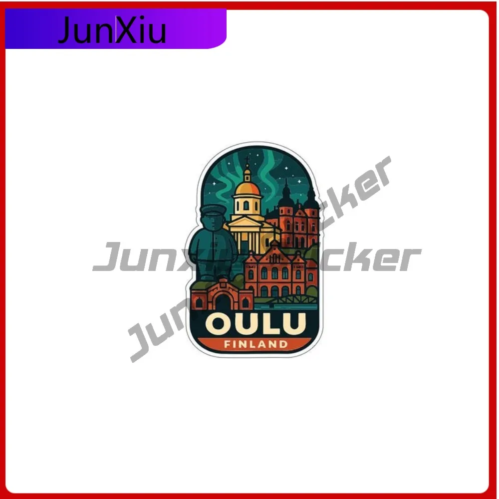 Oulu Finland City Vinyl Decal Vacation Decoration Waterproof X 500 Motorcycle Camper Windows Windshield Luggage Stickers Campin