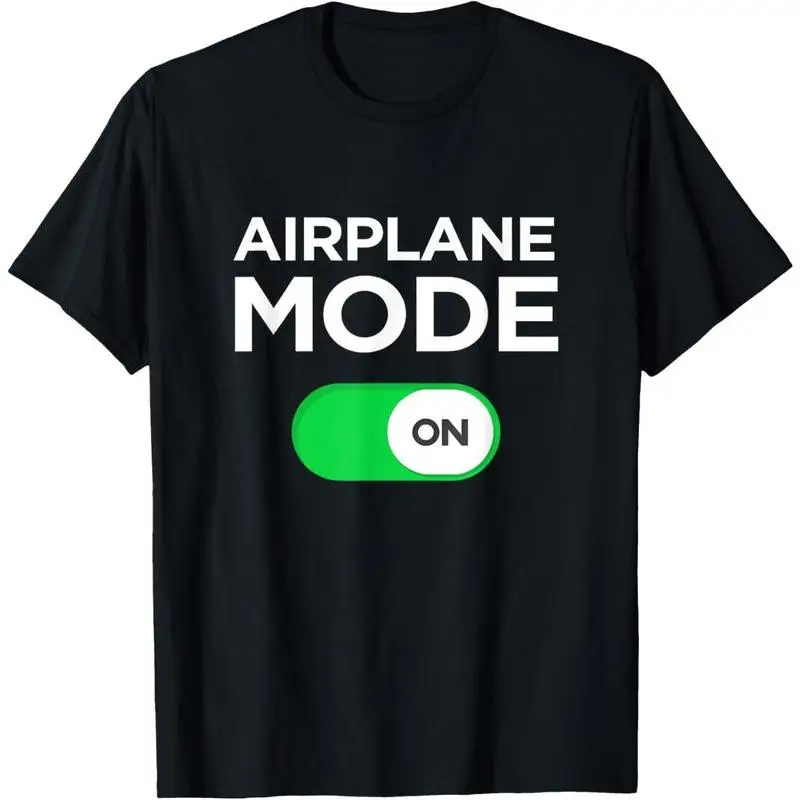 

Funny "Airplane Mode On" T-shirt, Sarcastic Sayings Graphic Tee,Introvert Mood Casual,Don't Disturb Me Gift for Socially Awkward