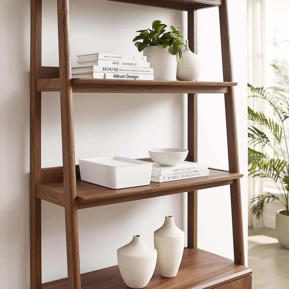 Vitrina de estantería de nogal 33