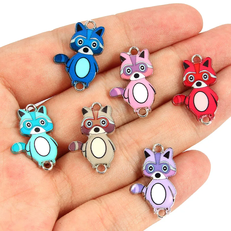 New Arrival 10 Pcs Mixed Color Drop Oil Elephant Unicorn Bear Bee Connector For Girls DIY Necklace Bracelet Jewelry