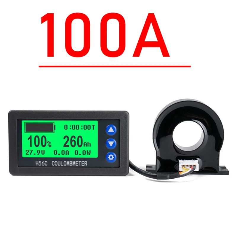 Battery Monitor Hall Coulomb Meter DC 8-100V 100A Lifepo4 Lead-Acid - Lithium Capacity Power Display