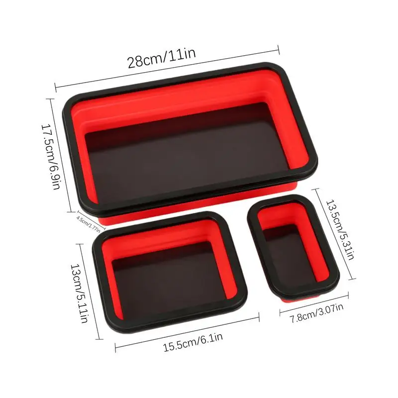 

Magnetic Screw Holder Tray 3 Different Sizes Magnetic Plate For Screws Set High Strength Foldable Silicone Mechanic Tools Tray