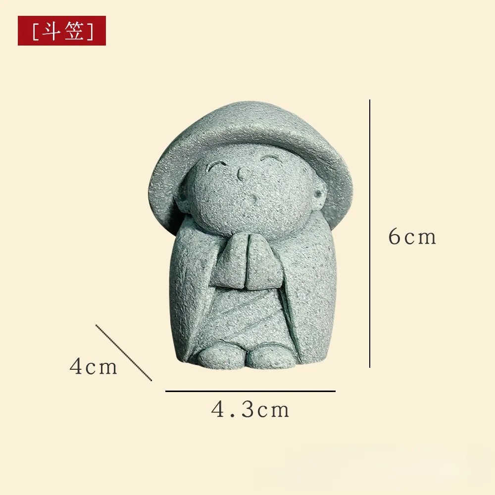 Japanse Boeddha Beeldje Geluk Feng Shui Bidden Monnik Standbeeld Miniatuur Ornament voor Aquarium Aquarium Huis Tuin Decor