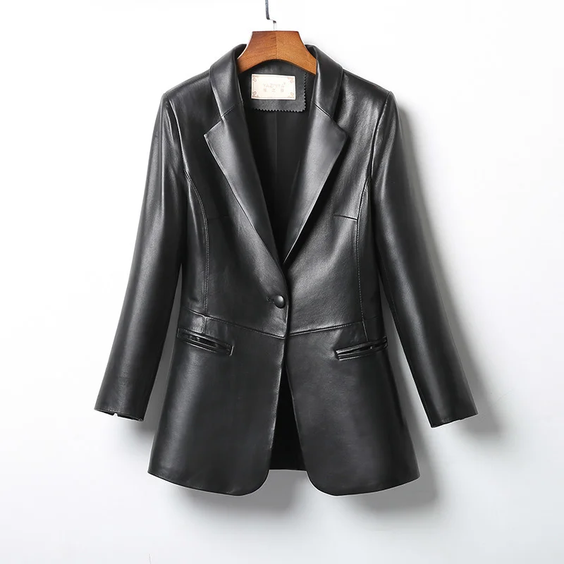 Coat Women's Sheepskin Spring Autumn Genuine Leather Jacket Women Blazer Slim Fit High Quality Leather Jackets Coats 1909