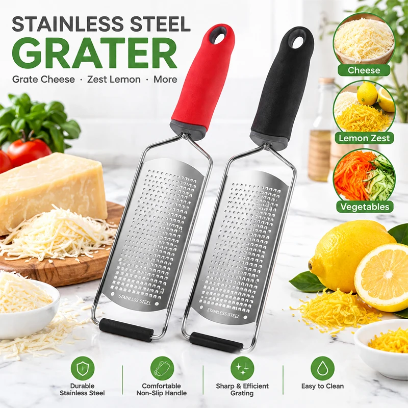 Stainless Steel Cheese Grater Lemon Zester Multifunctional Citrus Ginger Garlic Grater Vegetable Fruit Slicer Kitchen Gadgets