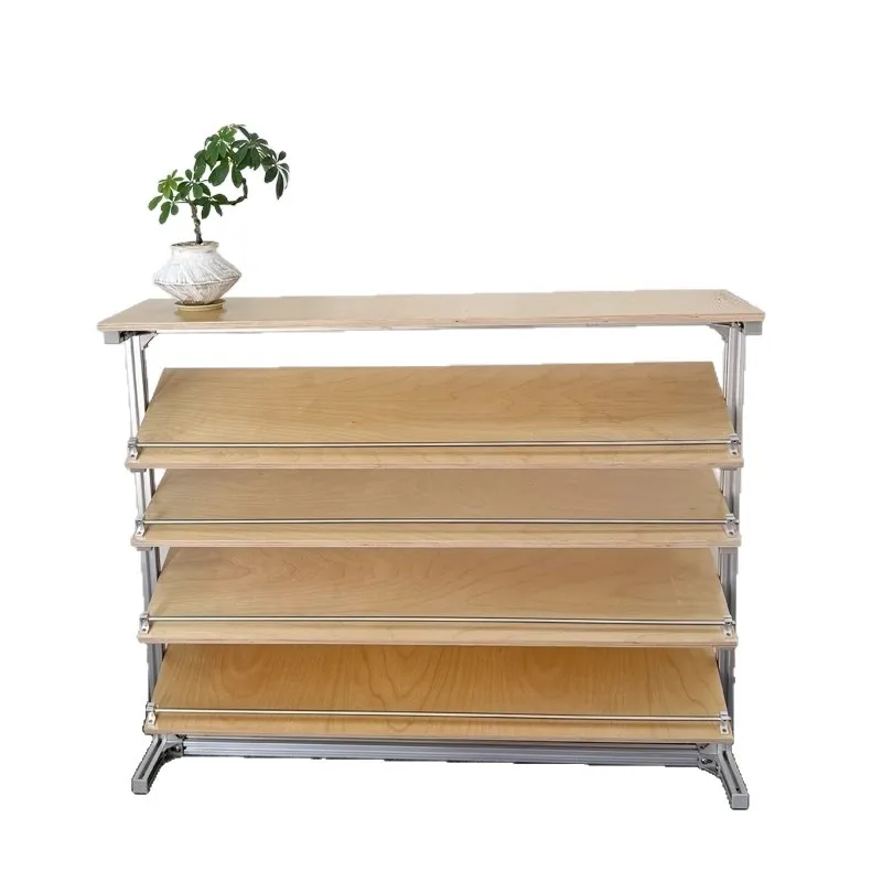 Medieval birch shoe rack, magazine shelf, simple entrance rack