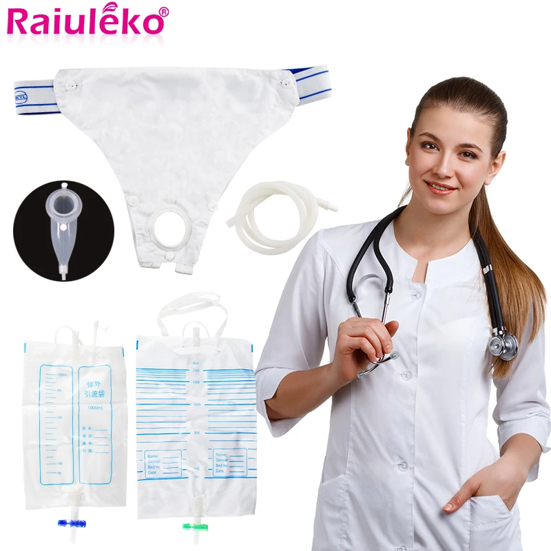 Urine Collector Adults Urinal Urine Incontinence Hypo-allergenic Silicone Catheter Bags for Elderly Men Women Male Female Toilet