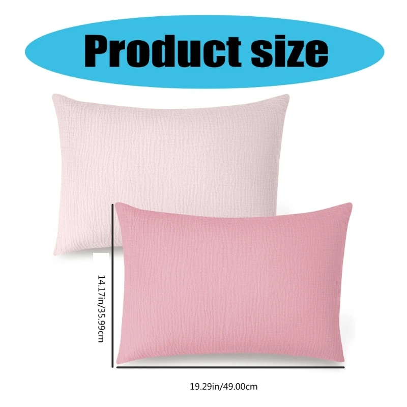 Housse coussin couleur unie pour tout-petits, taies d\'oreiller respirantes pour enfants en bas âge, 2 pièces, qualité