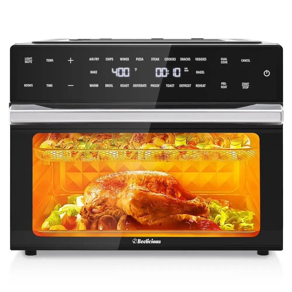 32QT ขนาดใหญ่พิเศษ Air Fryer เครื่องปิ้งขนมปังเตาอบ 19-in-1 Digital Rotisserie Dehydrator 1800W Countertop Convection เครื่องทําอาหาร