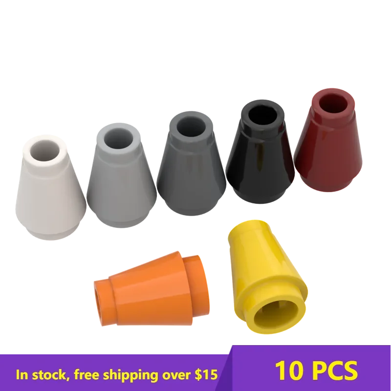 10PCS  Brick Parts DIY 59900 1x1 Cone Brick 59900 4589 6188 Universal Building Blocks Bricks Bulk Model Classic Brand Kids Toy