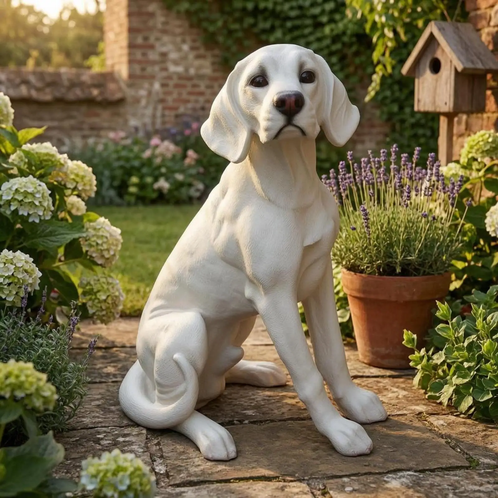 Labrador Sculpture Detailed Texture Realistic Dog Statue Sculpted for Home