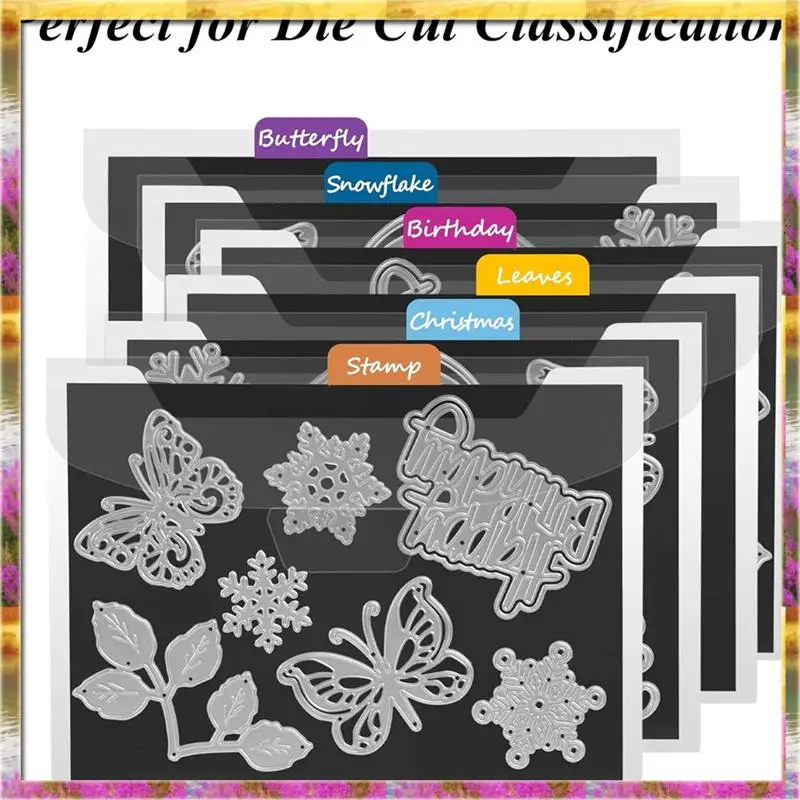 AA46 HOT-For Card Making Die Cut Magnetic Storage-40 Pieces(20 Double Sided Sheets+ 20 Storage Bag Pockets)