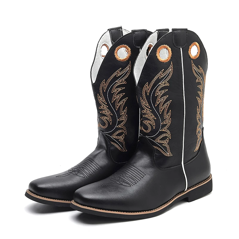 

Embroidered V-neck Men's Western Cowboy Boots Outdoor Sports Men's Knight Boots Snow Boots