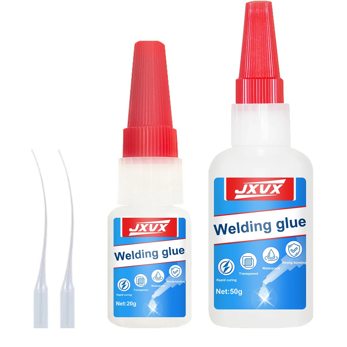 Adesivo de soldagem super forte, 50g super cola de soldagem de alta resistência universal transparente sem marcação adesivo de reparo poderoso, cola instantânea forte cola super líquida