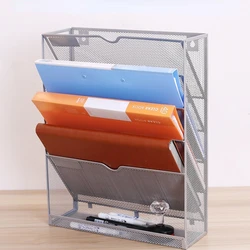 Metal 5-layer Bookcases Story Newspaper Document Rack Office Storage Student Magazine Wall Hanging Book Shelf Sorting Desktop