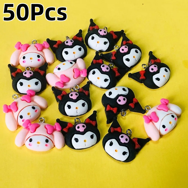 

50pcs Popular Cartoon Rabbit Resin Charms Bulk Wholesale Anime Pendant Accessory DIY For Earring Jewelry Make