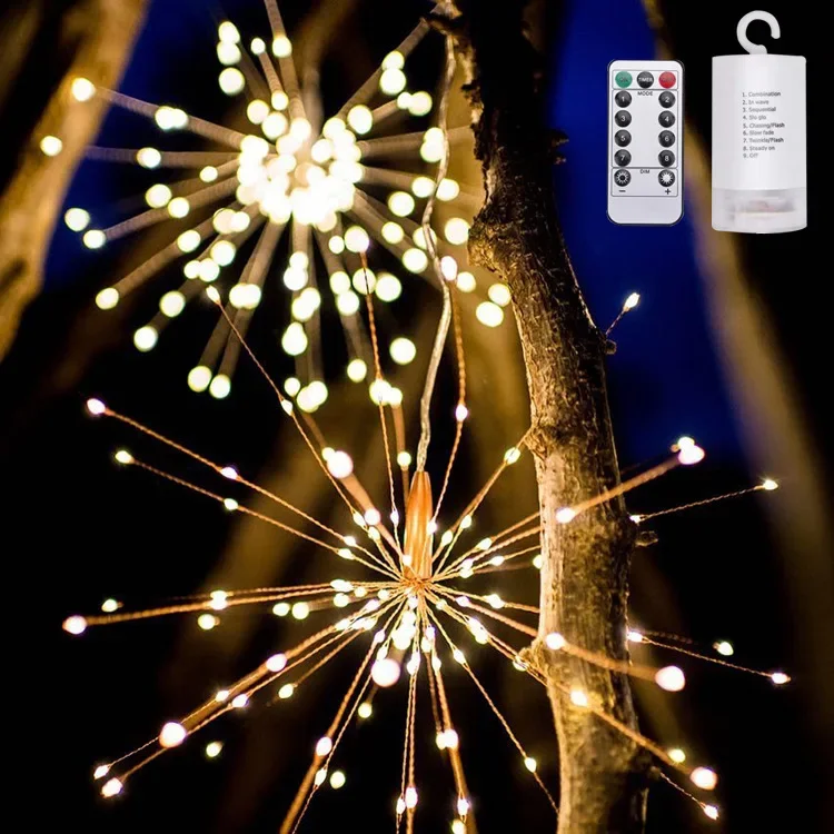 

Led Fireworks Solar Energy String Christmas Exploding Fireworks Copper Wire Outdoor Yard Decorative