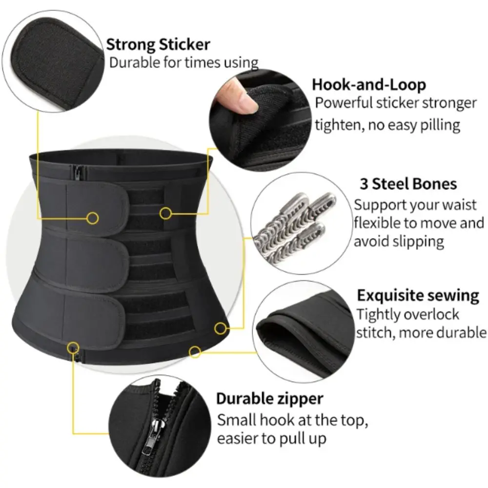 Body Shaper Double Straps Waist Trainer Corset Compression Sauna Sweat Fitness Body Shaper Hot Weight Loss Strap Belly Girdle