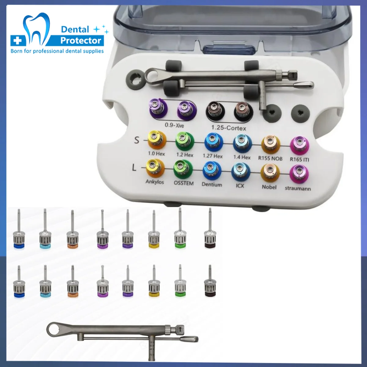 

Dental Implant Screwdriver Torque Wrench 10-70NcmStainless Steel Repair Tools Kit Ratchet for Universal Implant Systems‌