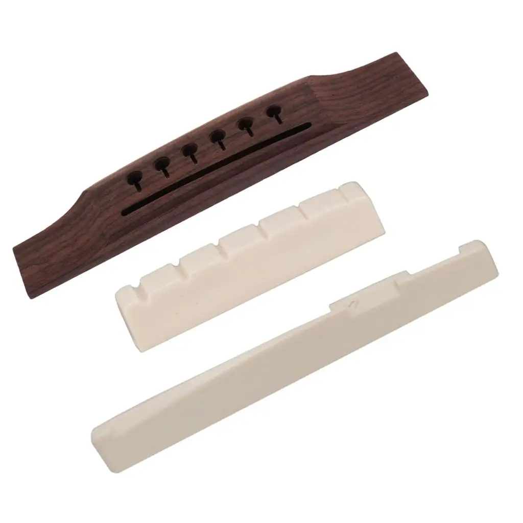 Exquisite 6 String Folk Guitar Saddle Nut Rosewood Backhand Bridge Replacement Wooden Accessory for Guitar Construction view 2