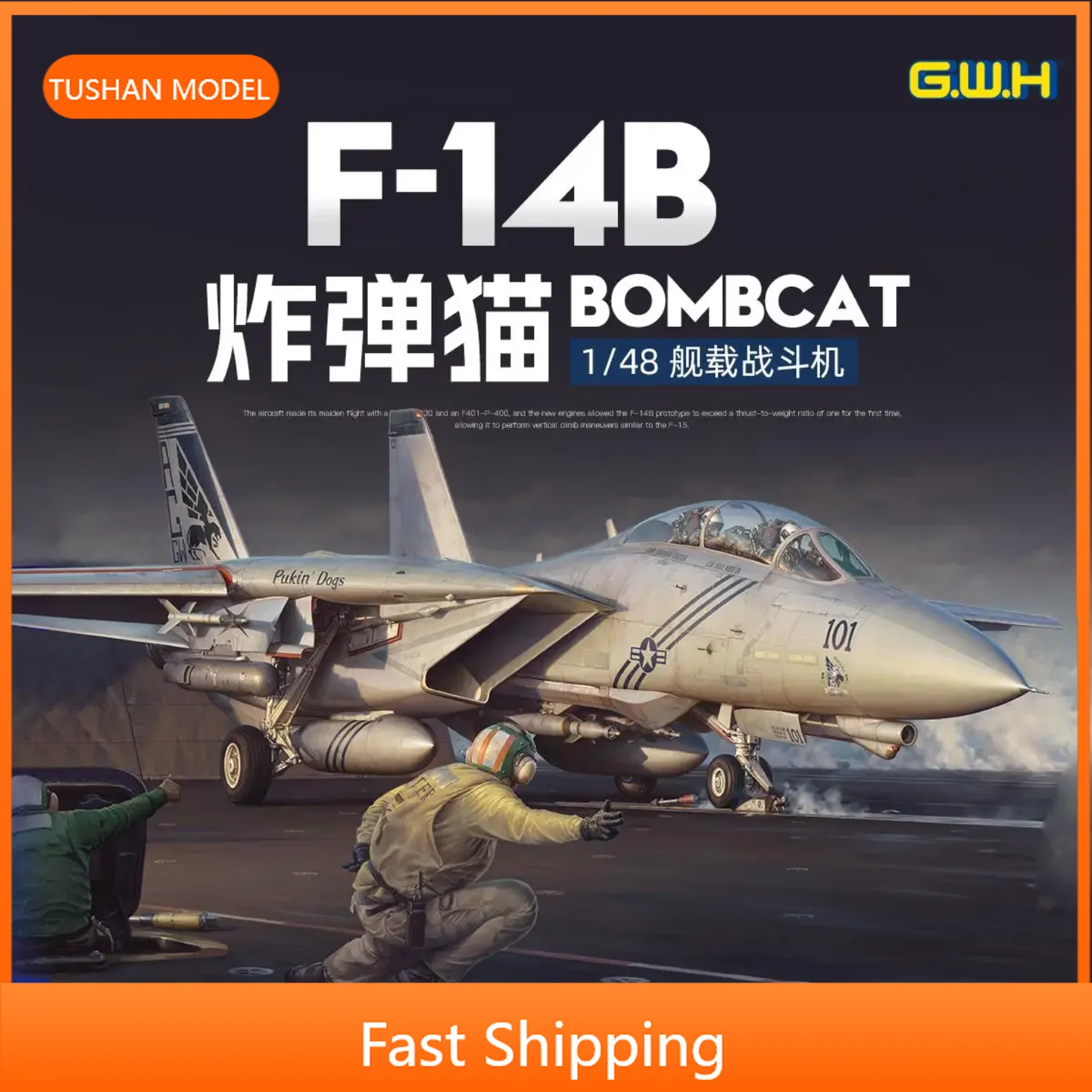 Assemble Attack Aircraft Scale Model Kit L4833 1:48 F-14B"BOMBCAT"Fighter By Great Wall Hobby