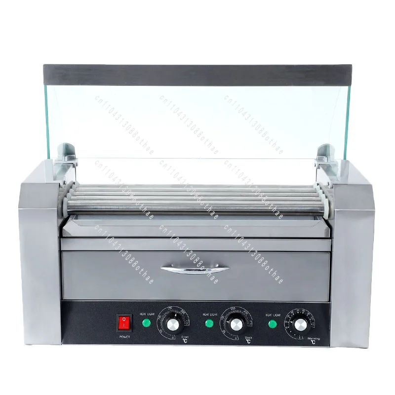 Stainless Steel Sausage Machine with Thermal Insulation Cabinet with Glass Cover Hot Dog Machine Sausage Machine
