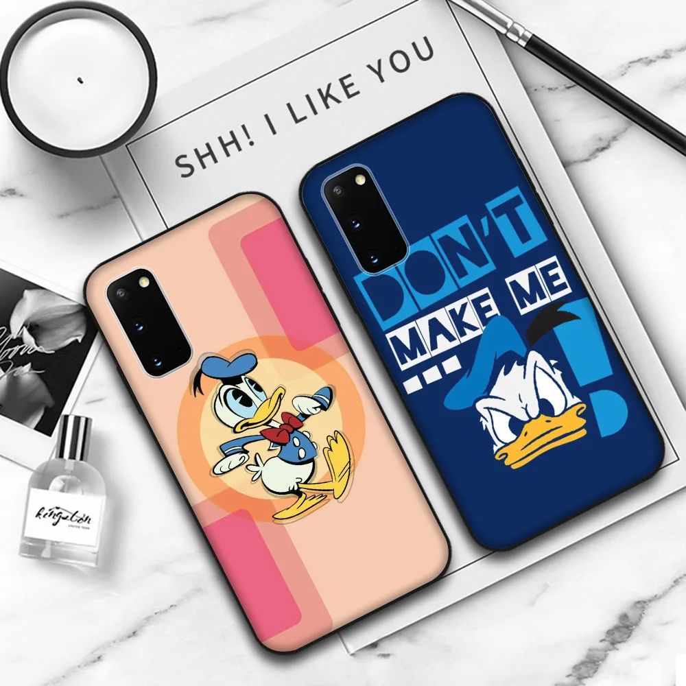 Black Case for Xiaomi Redmi Note 11 11T 11S 11I 12 Poco X4 M4 M5 C3 C40 Pro Protective Cover Donald Duck