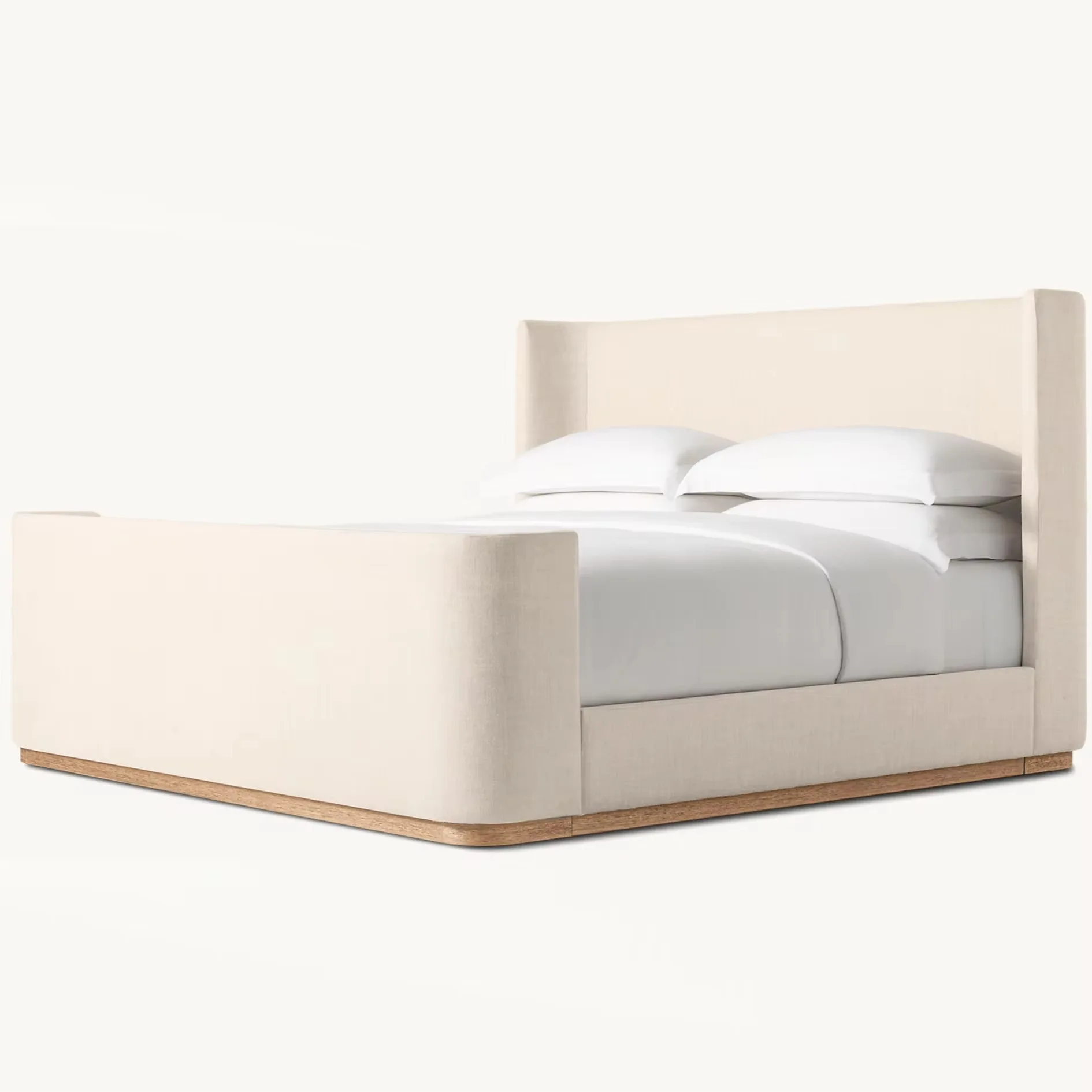 

#Luxury Modern America Style Bedroom Furniture King Size Bed Fully Upholstered Fabric Shelter Bed With Footboard