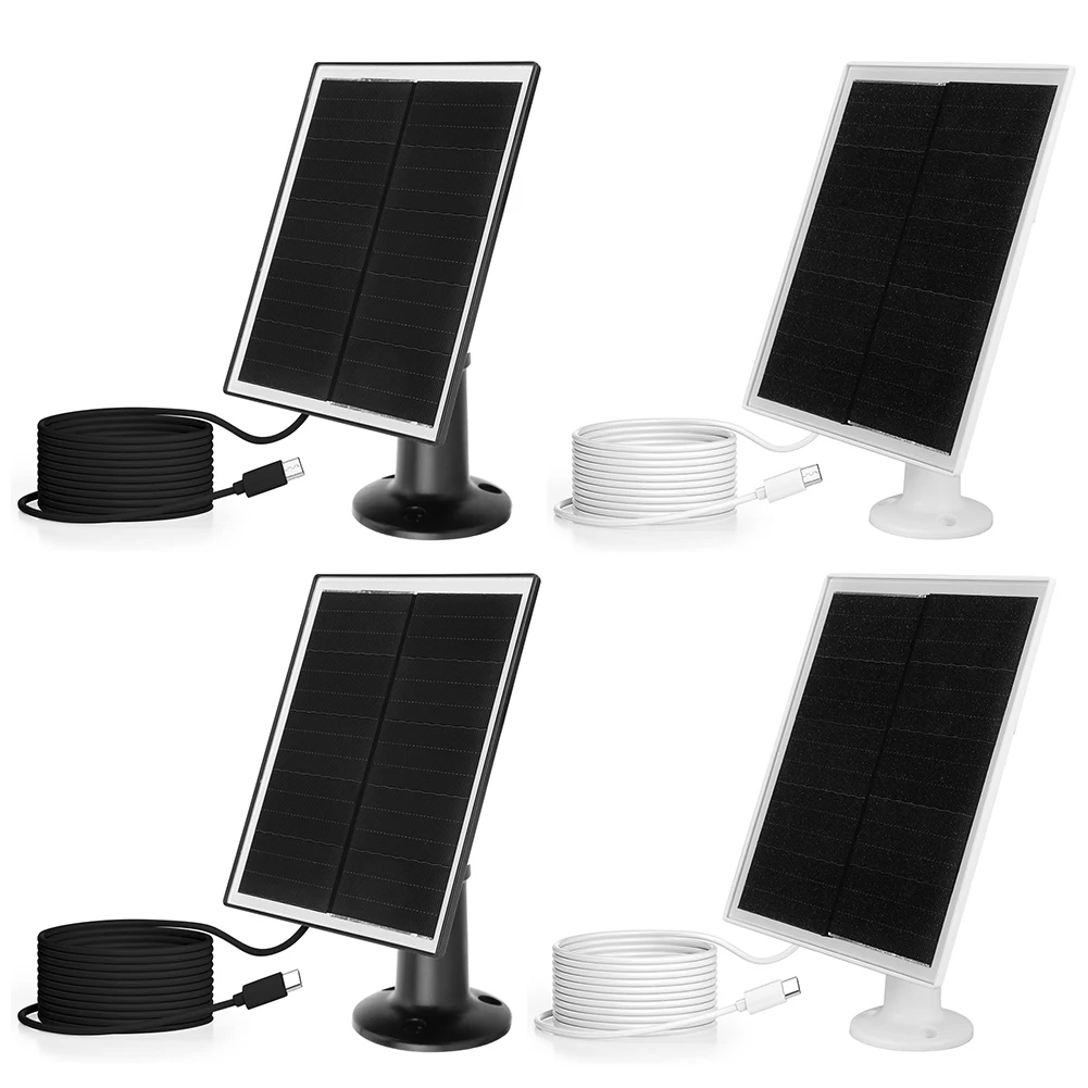 6W 5V Shingled Solar Cells Micro USB & USB-C Port Solar Panel Charger IP65 Waterproof Solar Charging Panel for Security Camera