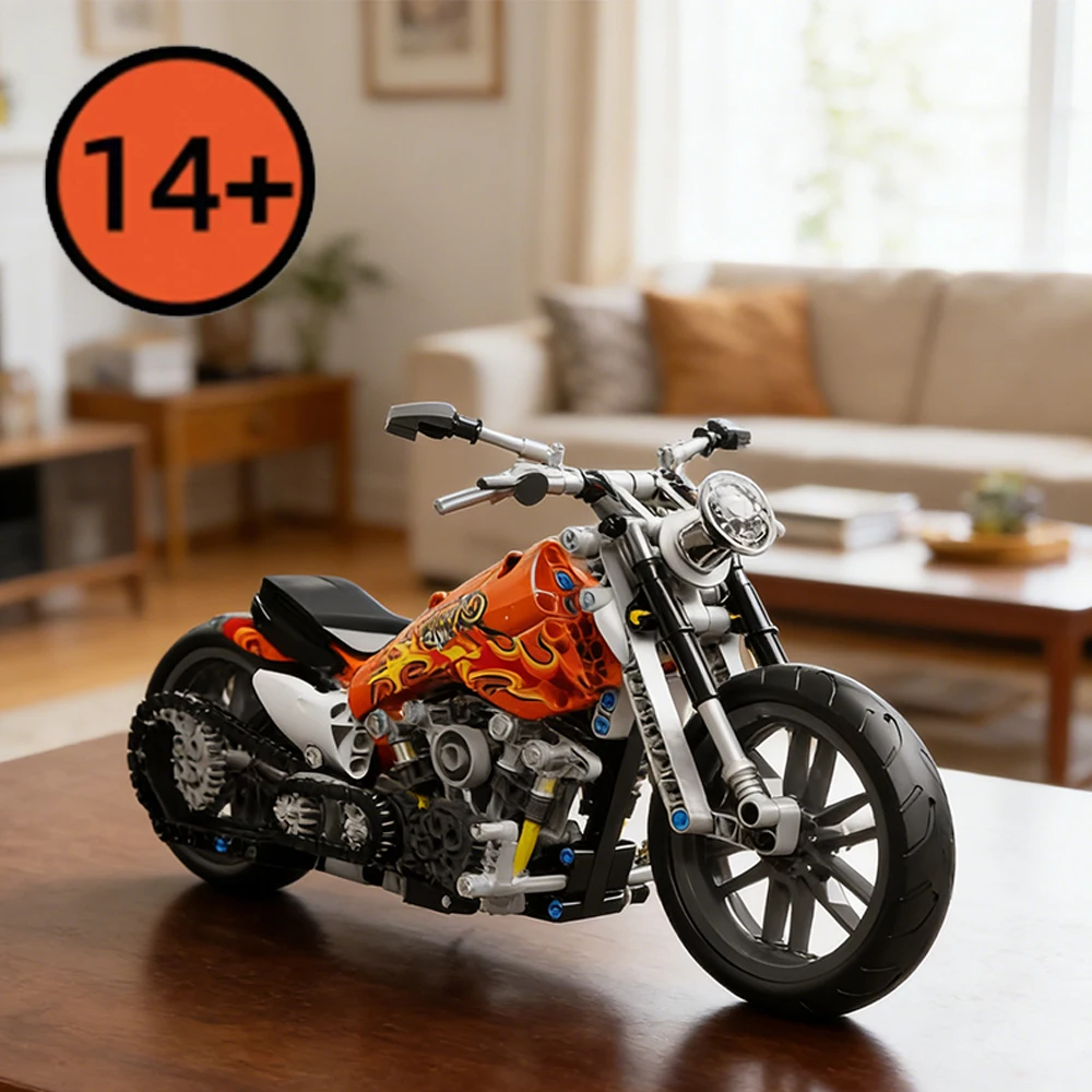 

New Arrival Static Otorbike Model Room Decoration Kids Boys Technical Motorcycle Ornaments Gifts DIY Motor Bricks Kit Home Decor