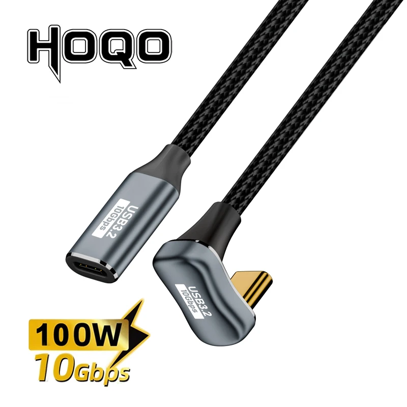

U-Shape USB3.2 10Gbps Type C to USB C Gender Extension Cable PD100W 5A USB-C Cord For iPhone 15 Pro Max MacBook Pro Samsung