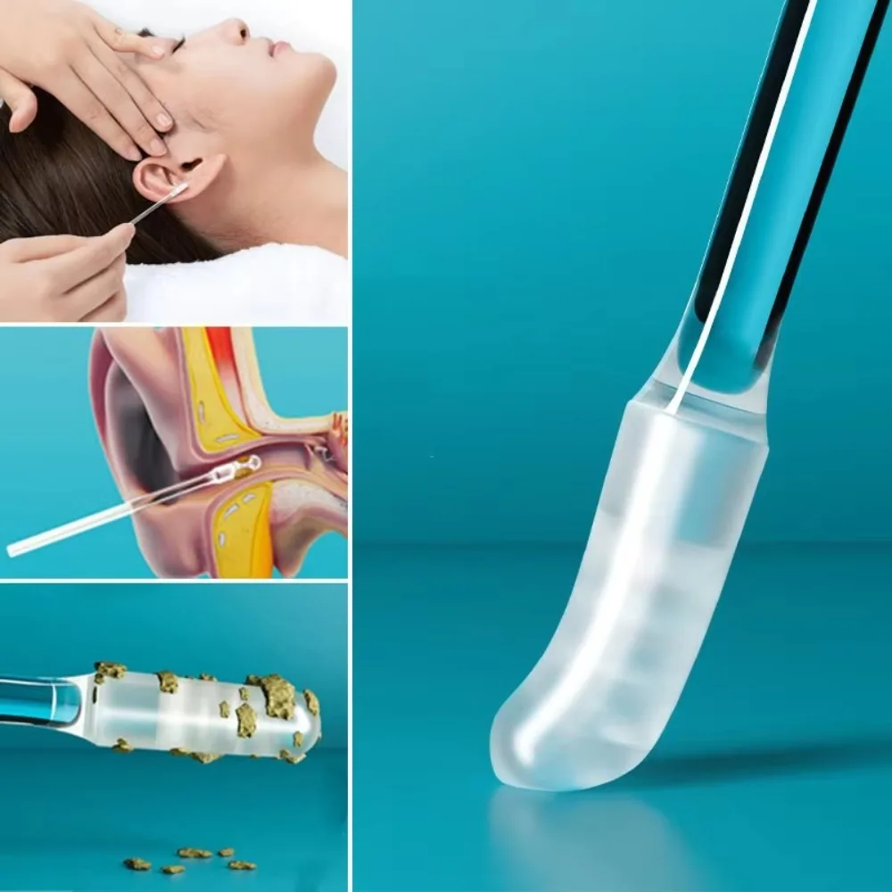 24Pcs/box Small/Large Disposable Sticky Ear Swabs Pick Reusable Ear Cleaner Silicone Ear Wax Removal Tool Earwax Remover