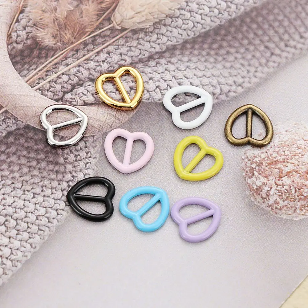 10Pcs 5mm Mini Ultra-small Heart Shape Belt Buckle Doll Bags Buckles DIY Dolls Metal Buckles Doll Shoes Clothes Accessories