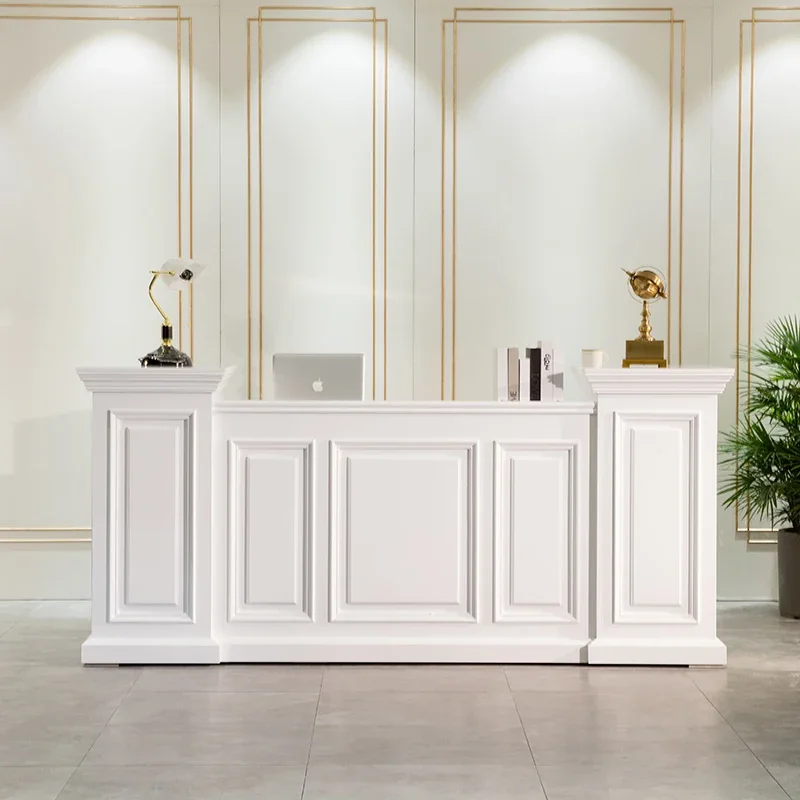 Simple light luxury European front desk, reception beauty salon company health center bar, cashier solid