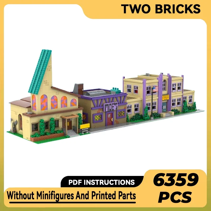 City Street View Model Moc Building Bricks Springfield Architecture Technology Modular Block Gift Christmas Toy DIY Set Assembly