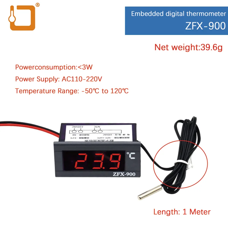 

Embedded thermometer ZFX-900 110V220V refrigerator intelligent digital temperature display panel