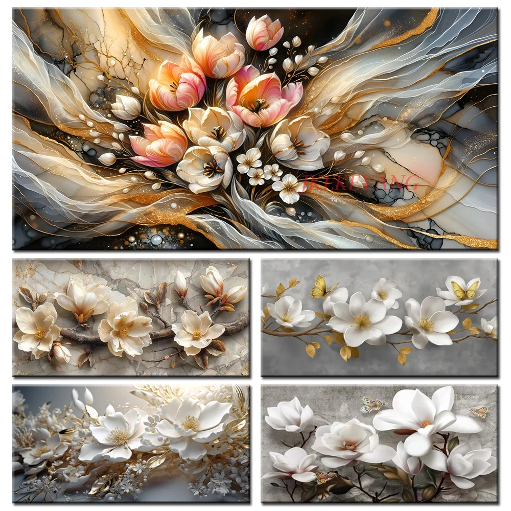 DIY Diamantmalerei Kreuzstich Abstrakte Blumen Bild Vollflächige Diamant-Mosaik Neues Design Heimdekoration