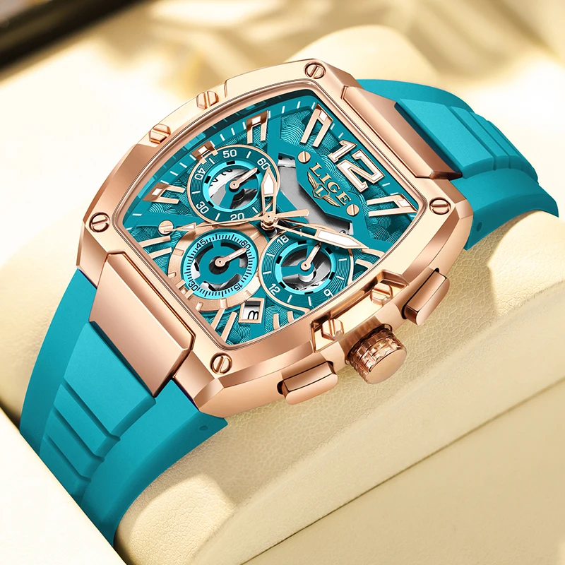 

LIGE дизайн модные кварцевые мужские часы простой силиконовый ремень уличный повседневный спортивный календарь светящиеся водонепроницаемые полые мужские часы