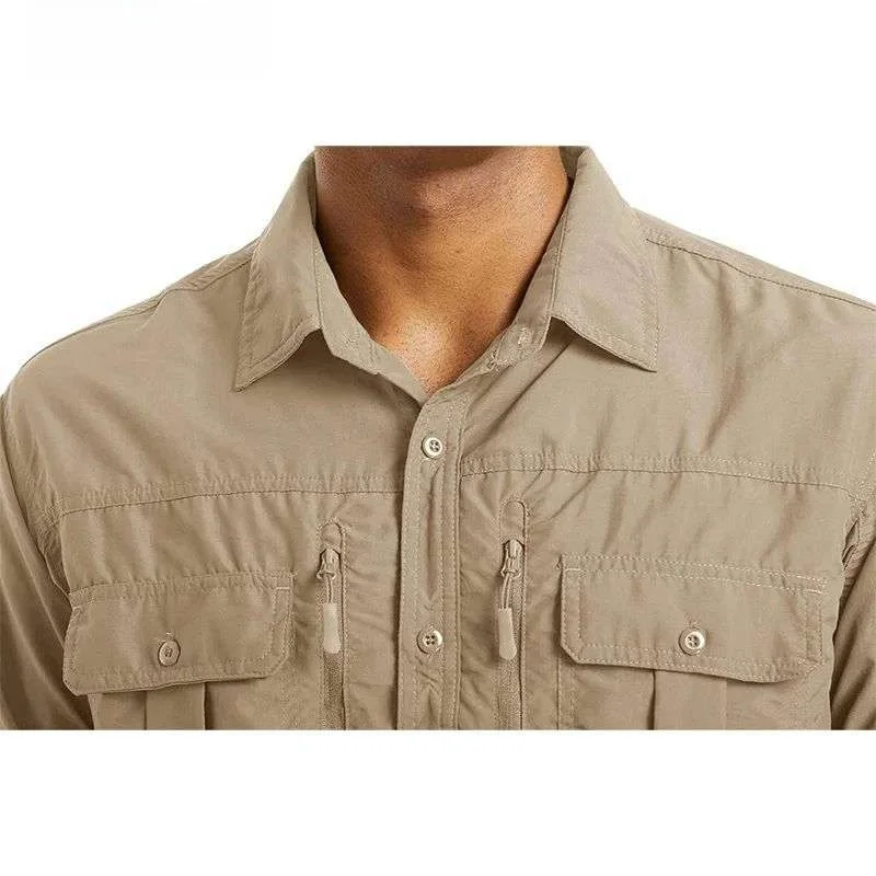 

Qui Dry Men Women irt Top with kets for Hiking Outdoor Walking Breathable Lightweight Long Sve Cotton Ice Sensation