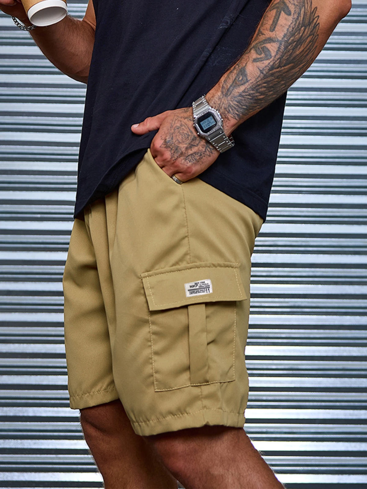 Men'S Heavy-Duty Work Shorts with Elastic Drawstring Waist - Non-Stretch Fabric, Side Pockets -Everyday Shorts 2026